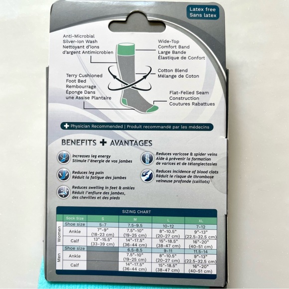 Doctor Johnny's Stripe Navy + Teal Cotton Compression Socks - Picture 5 of 5